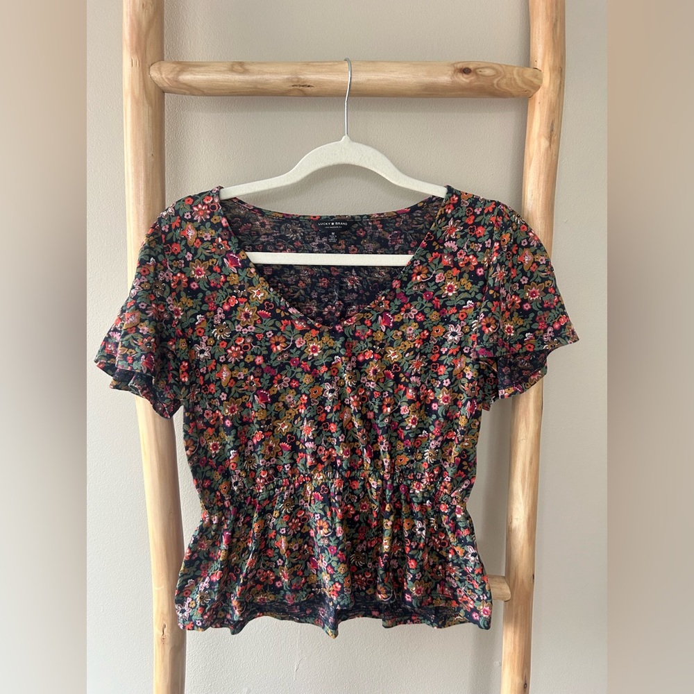 Lucky Brand V-Neck Peplum